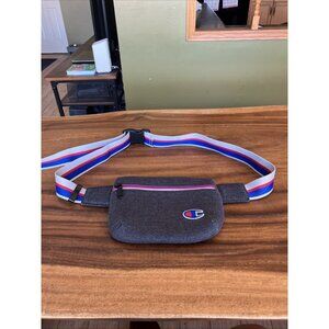 Champion Belt Bag Fanny Pack in Gray Multi Stripe Sporty Retro